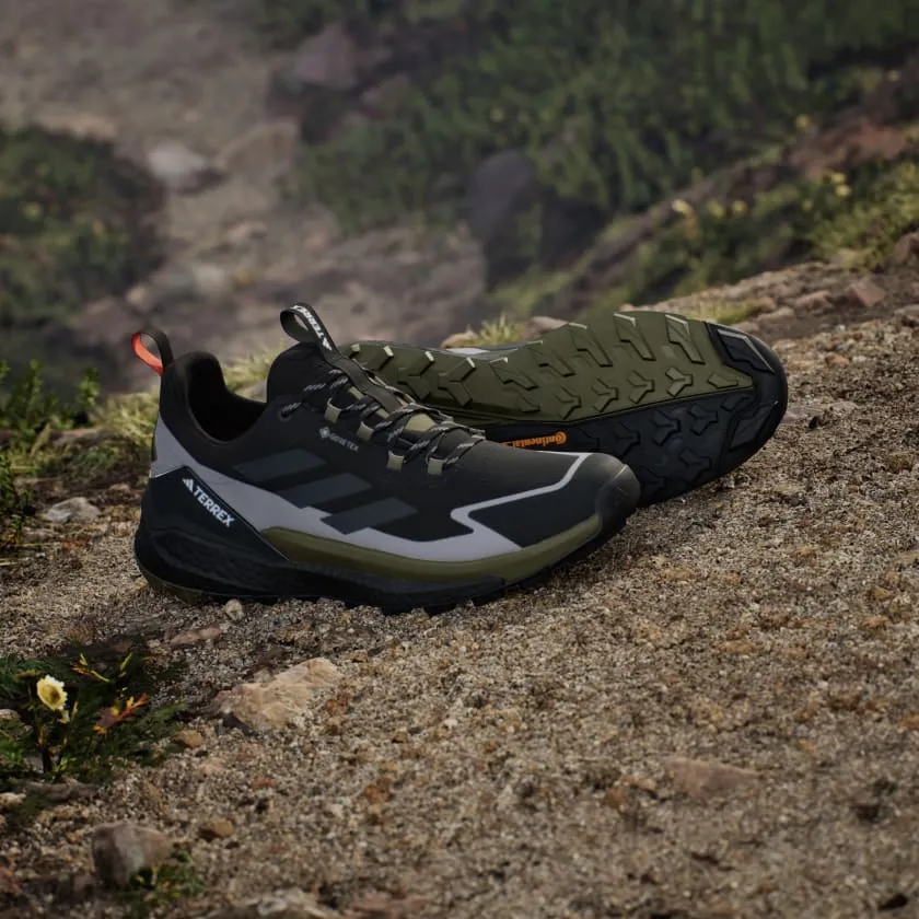 Adidas Men's Terrex Free Hiker 2.0 Low Gore-Tex Hiking Shoes in Core Black Carbon Olive Strata