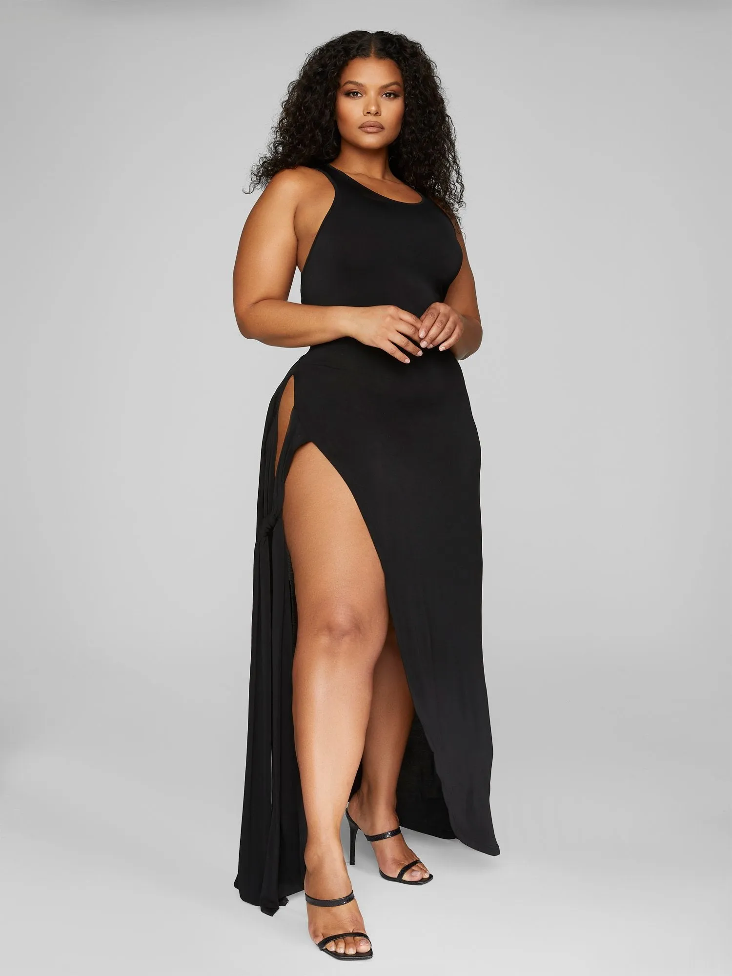 Angelique Side Slit Knit Maxi Dress - Leslie Sidora x FTF