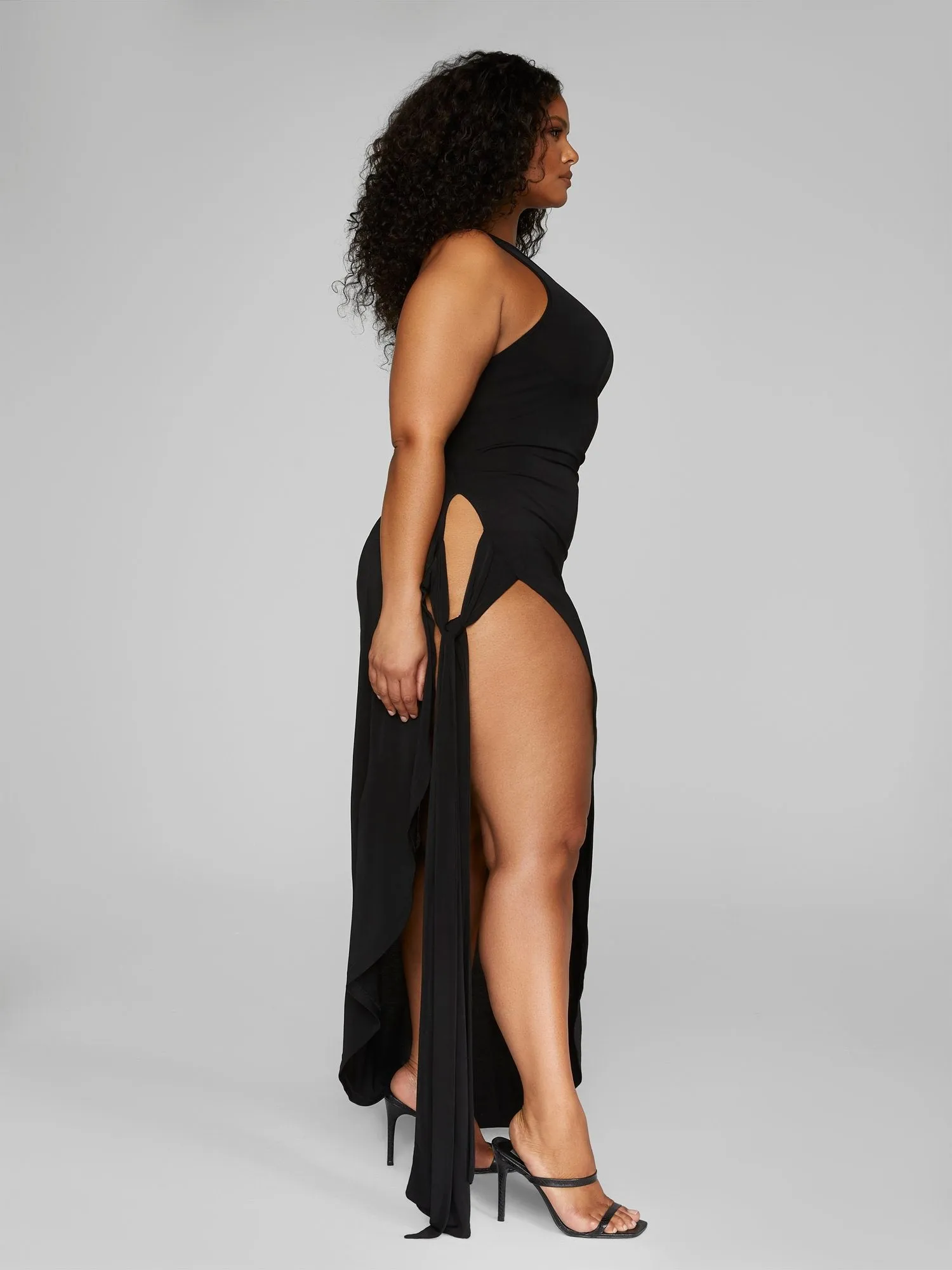 Angelique Side Slit Knit Maxi Dress - Leslie Sidora x FTF