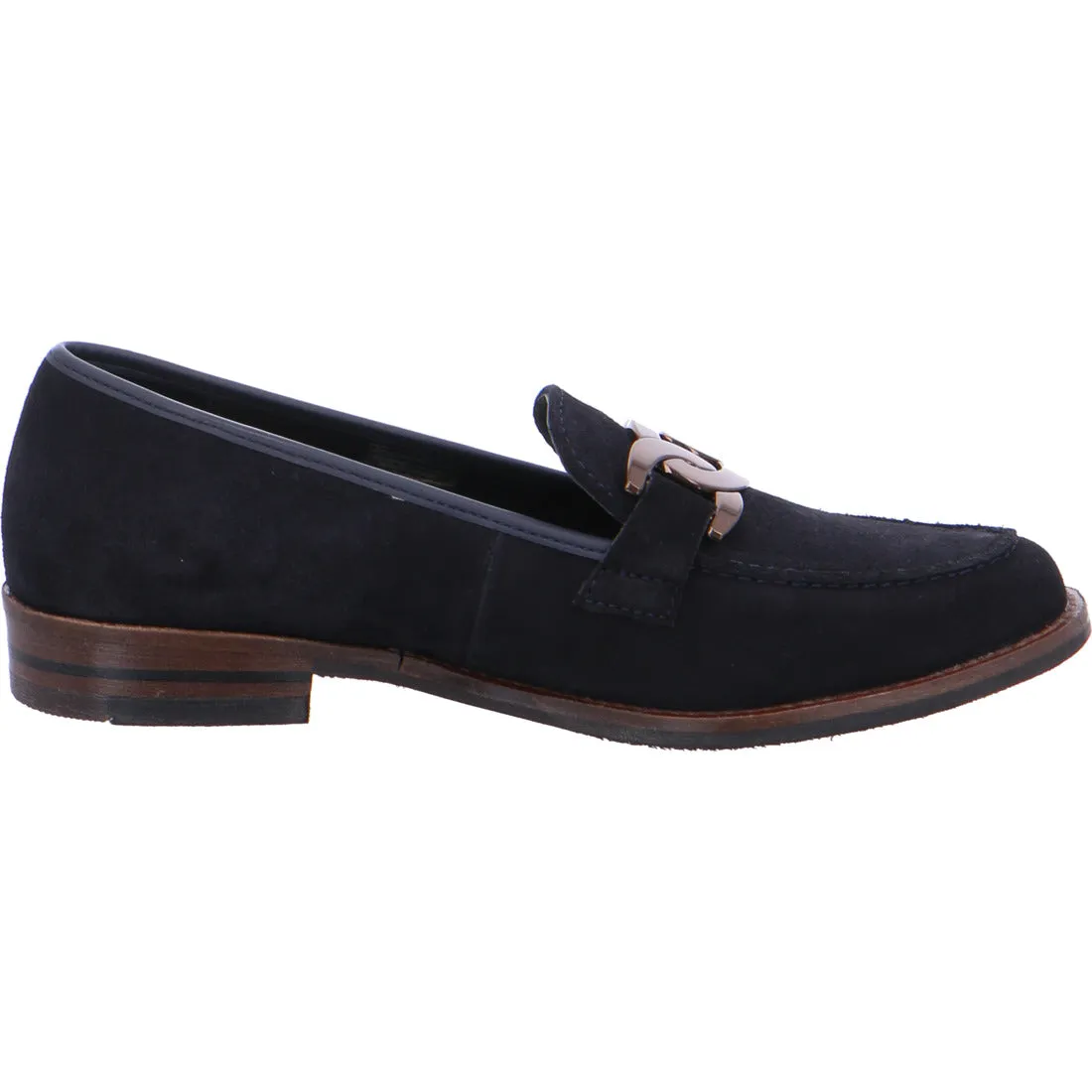 Ara Ladies Kent Buckle Trim Suede Loafer