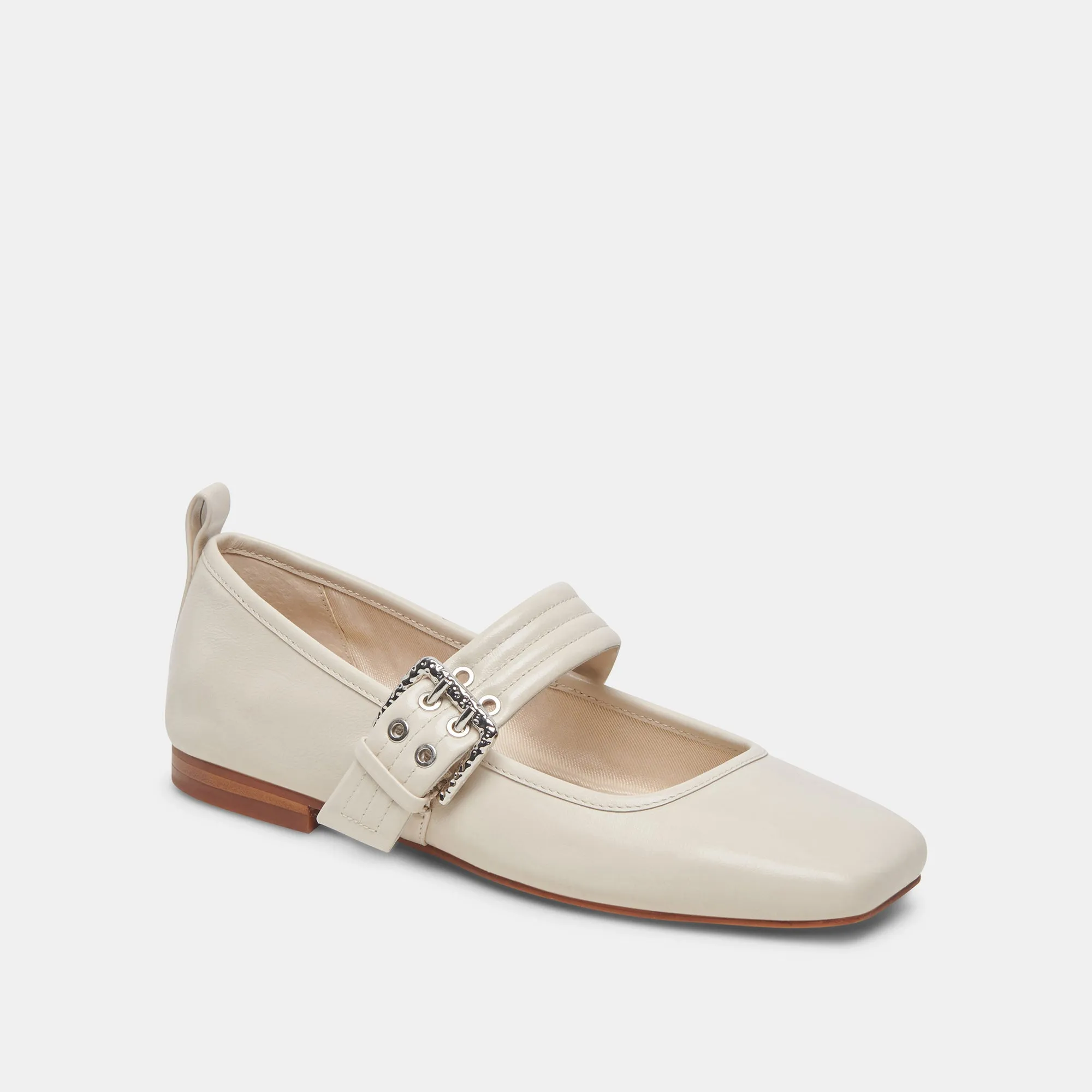 ARORA BALLET FLATS IVORY CRINKLE PATENT