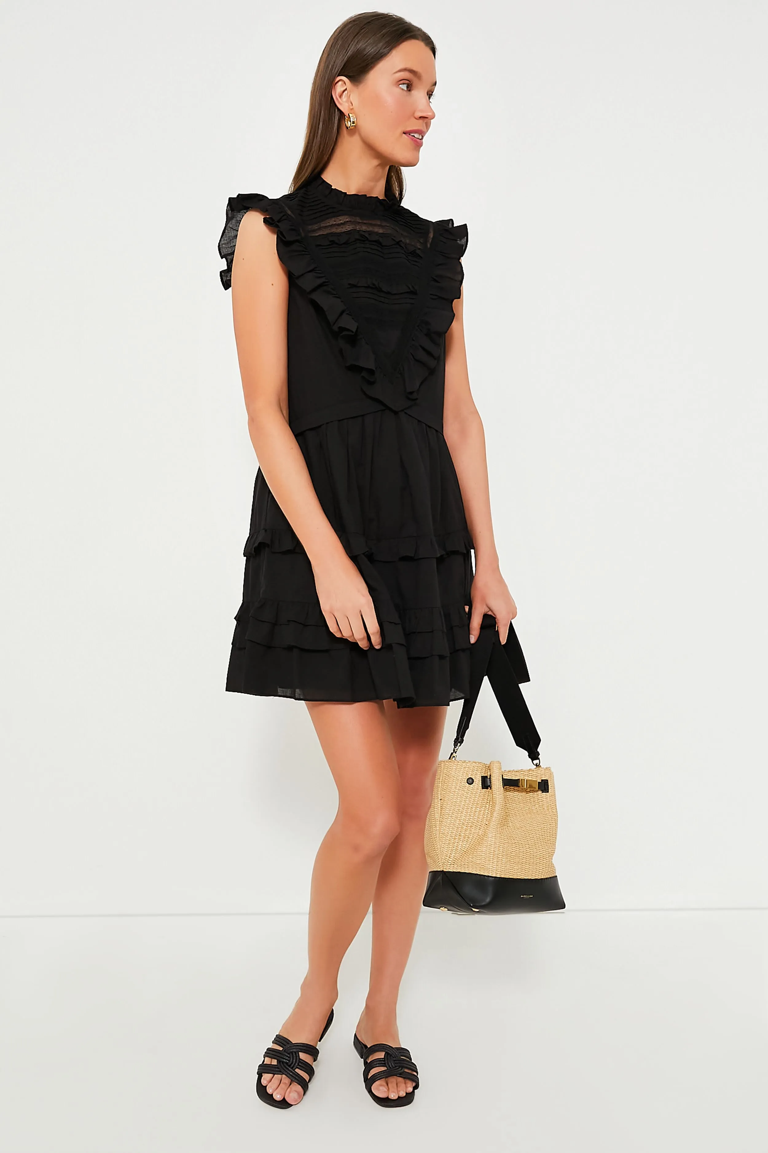 Black Cecilia Ruffle Dress