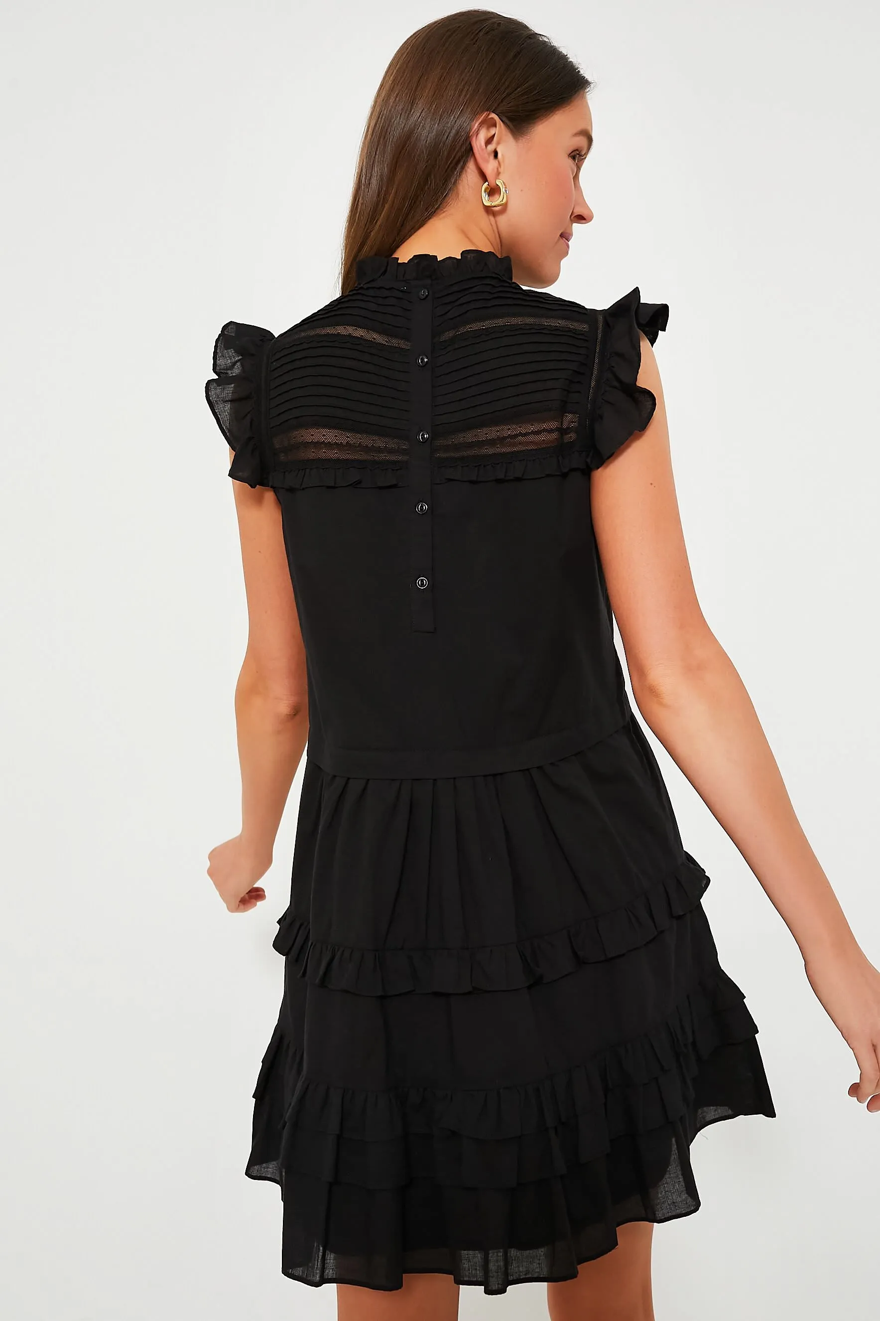 Black Cecilia Ruffle Dress