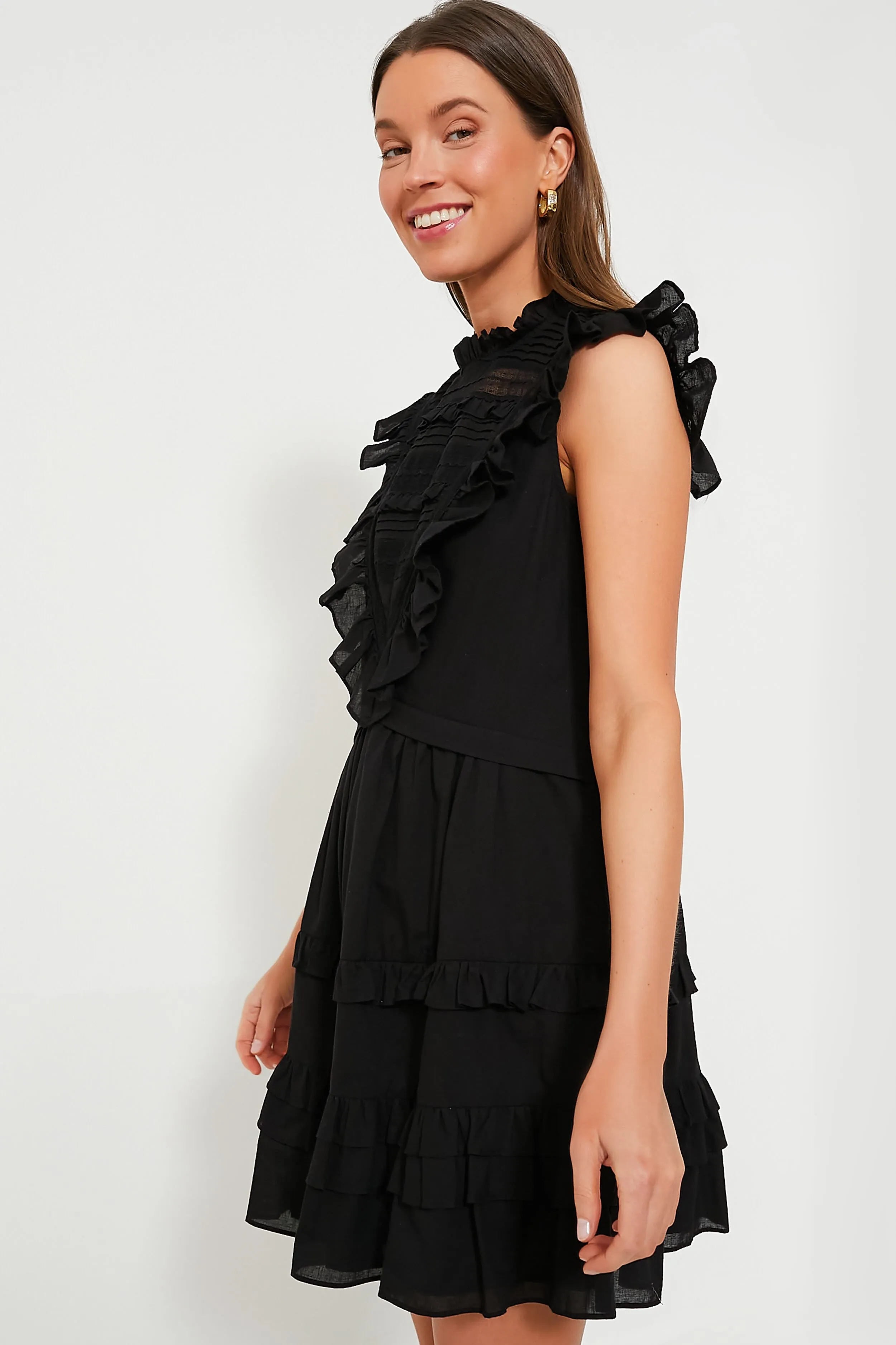 Black Cecilia Ruffle Dress