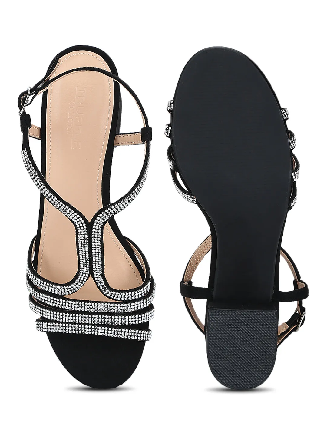 Black Micro Multi-Strap Sandals