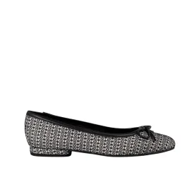 'Colince' vegan ballet flat by Zette Shoes - white/black lace