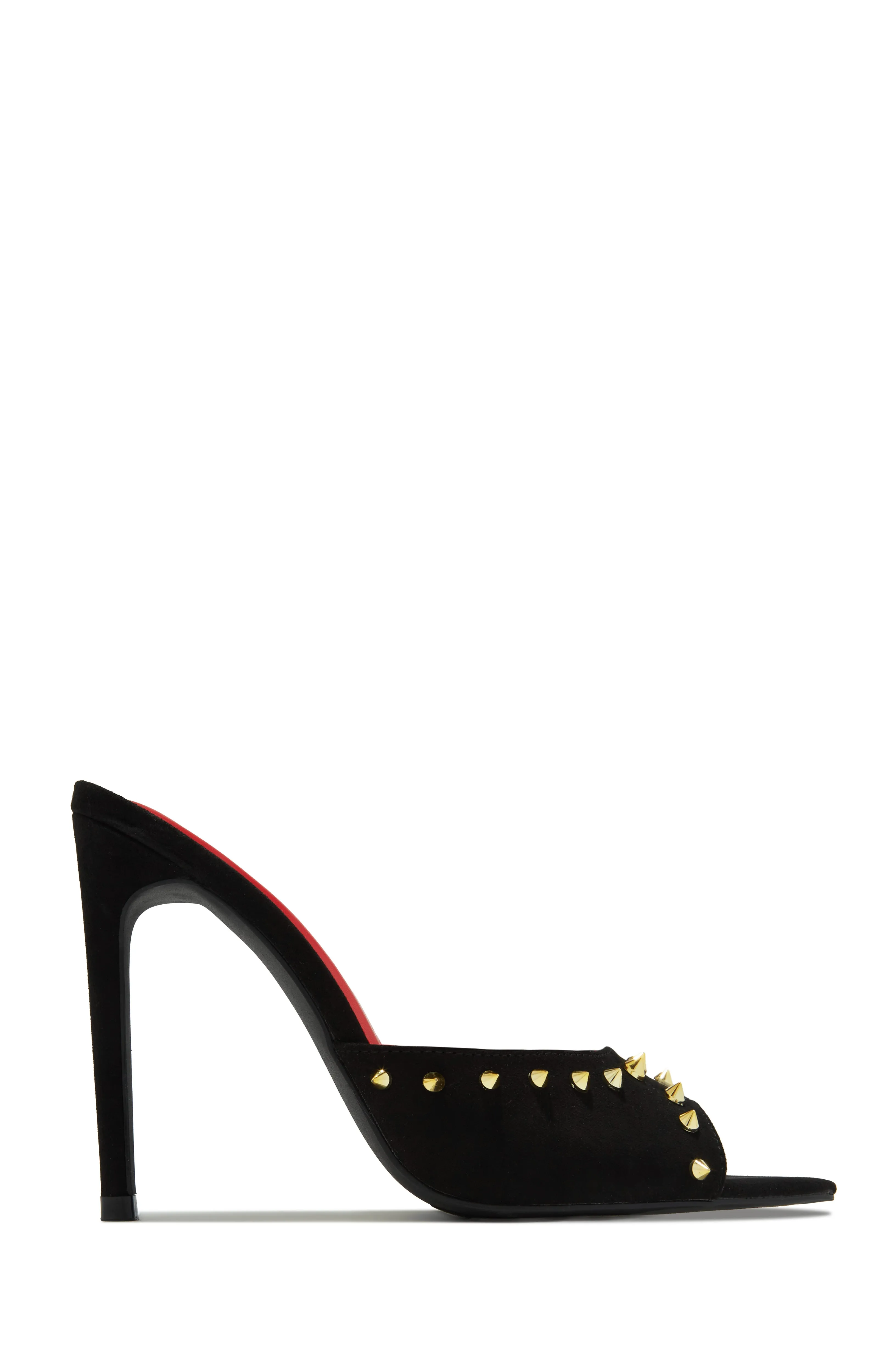 Collette Studded High Heel Mules - Gold