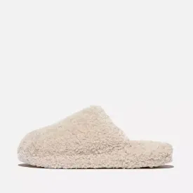 FitFlop Iqushion D-Luxe Teddy Slipper Mules - Milk Ice