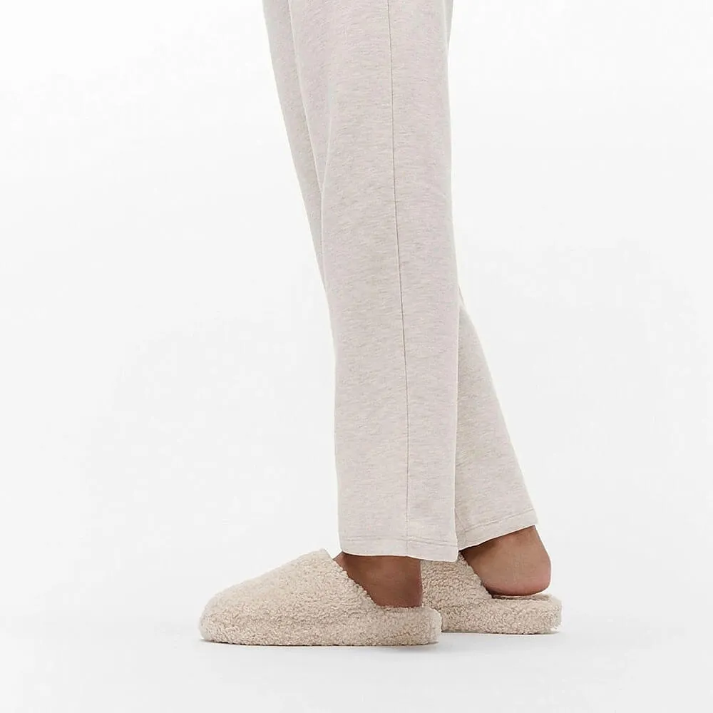 FitFlop Iqushion D-Luxe Teddy Slipper Mules - Milk Ice