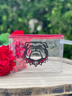 Georgia Bulldog Clear Wristlet