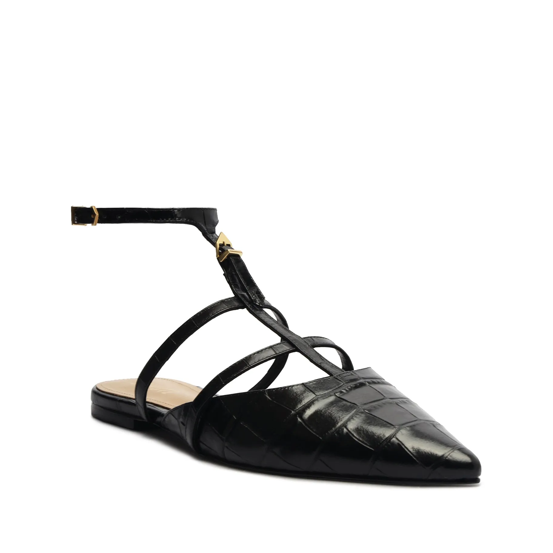 Hayden Ballet Crocodile-Embossed Leather Flat