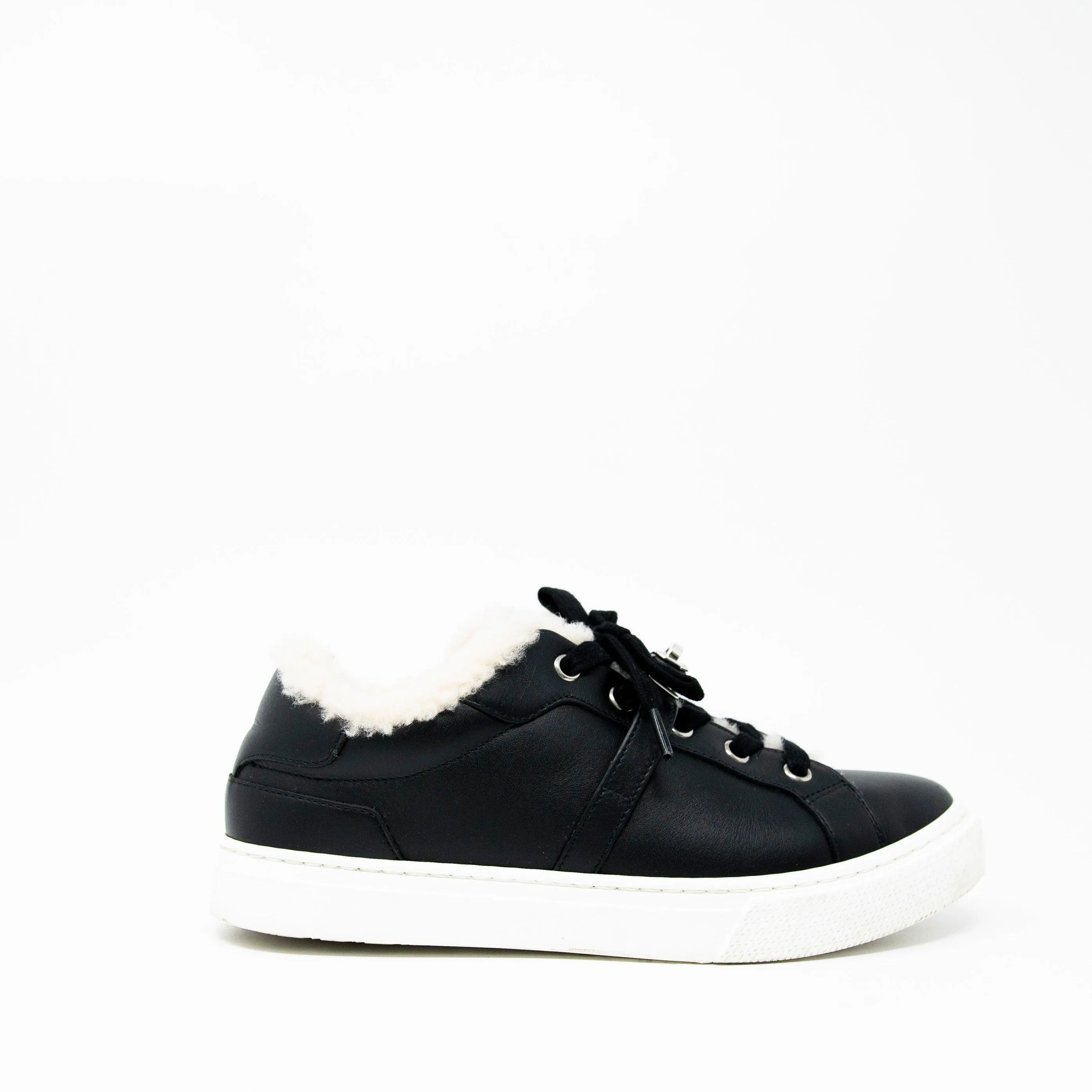 Hermes Noir Shearling Day Sneakers 36.5