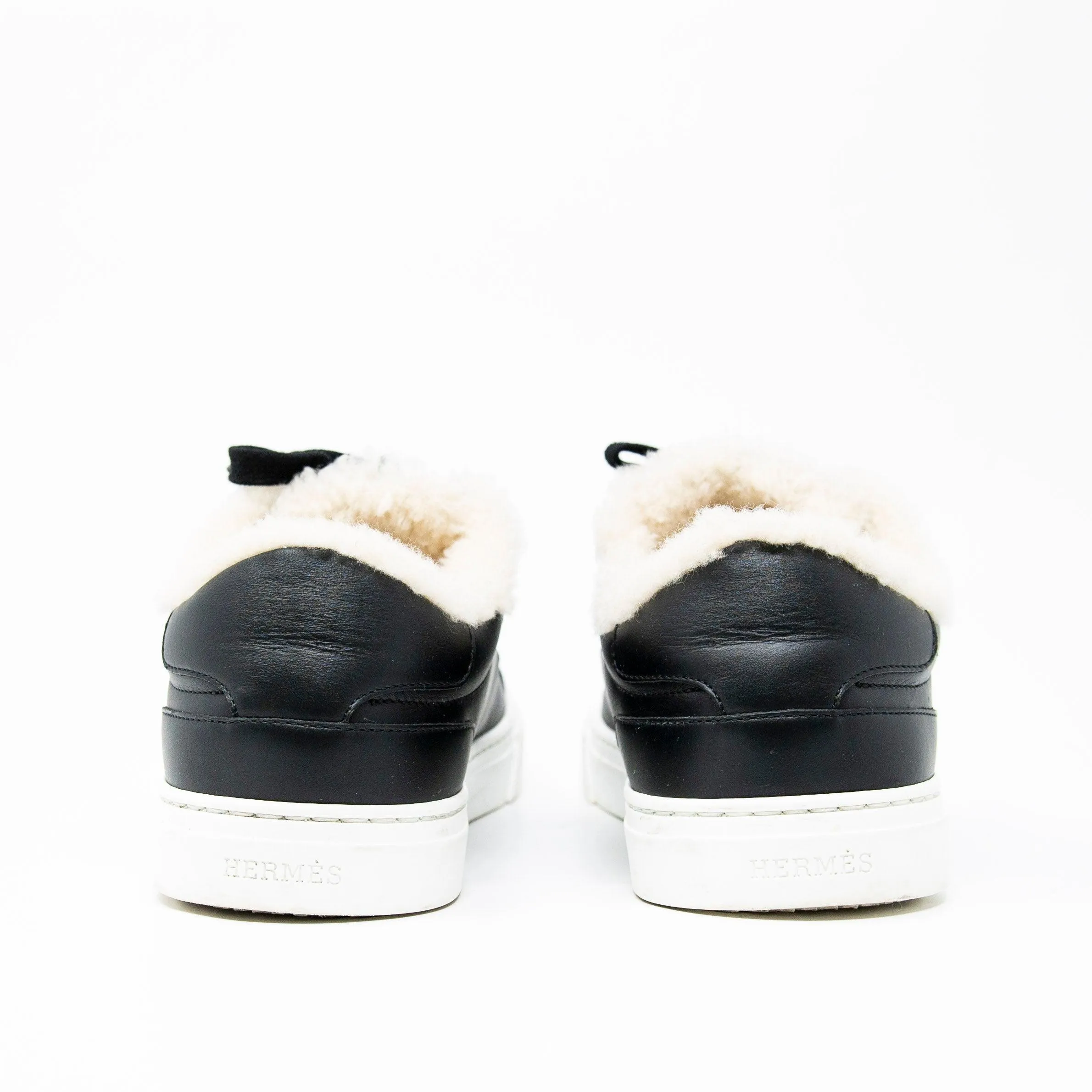 Hermes Noir Shearling Day Sneakers 36.5