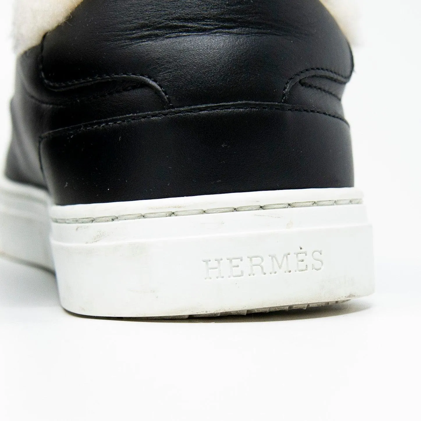 Hermes Noir Shearling Day Sneakers 36.5