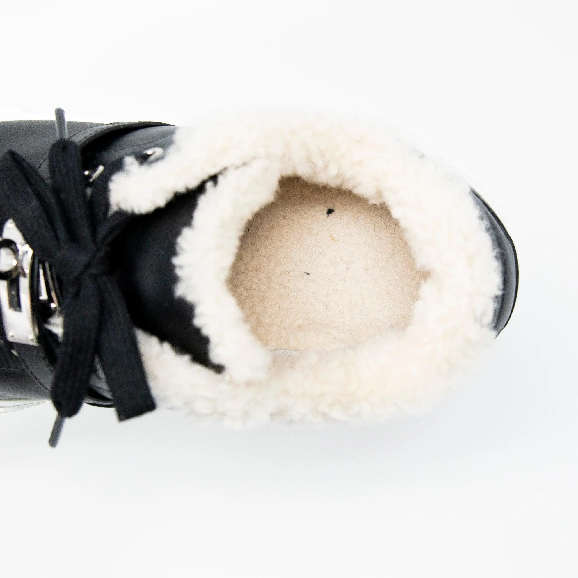 Hermes Noir Shearling Day Sneakers 36.5