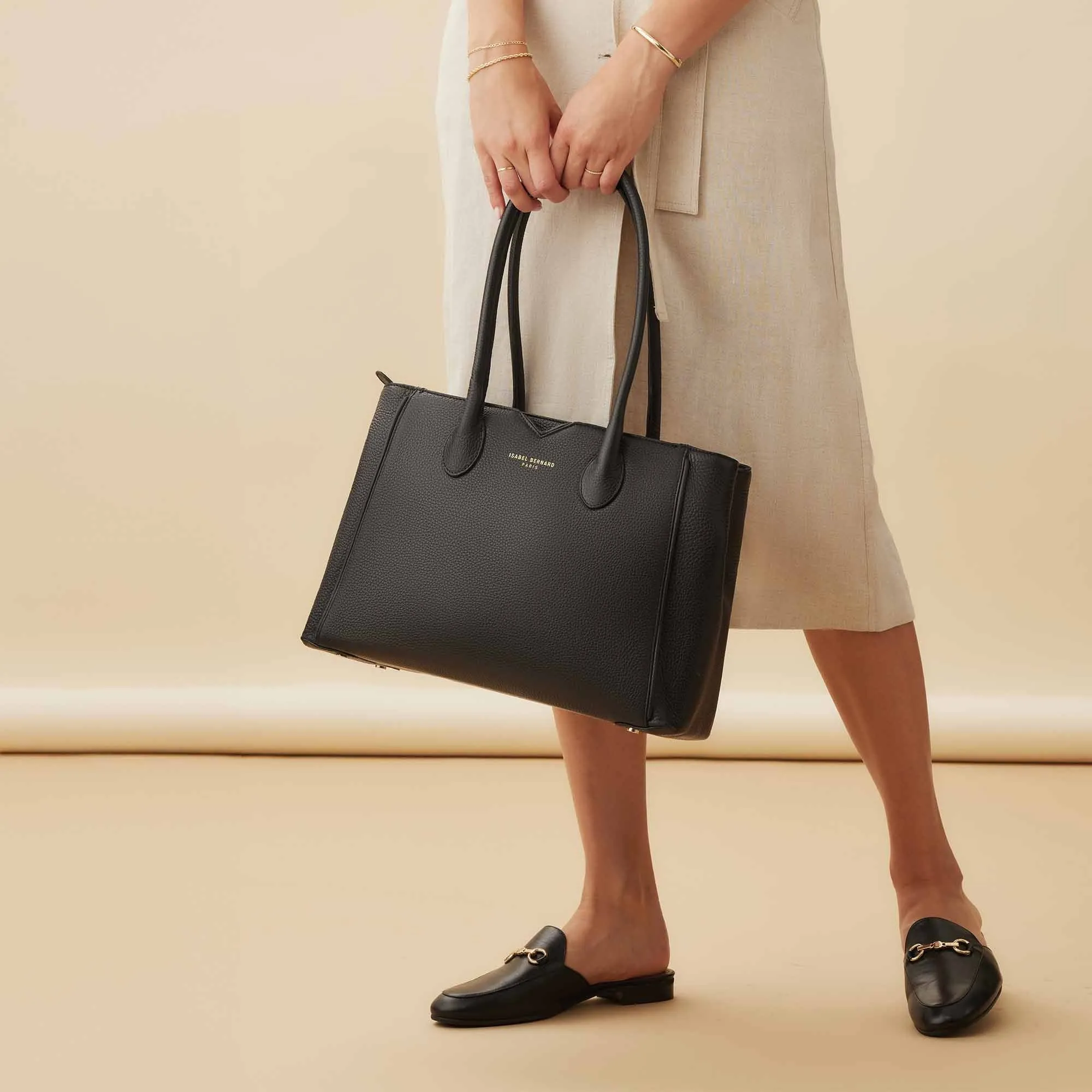 Honoré Cloe black calfskin leather handbag