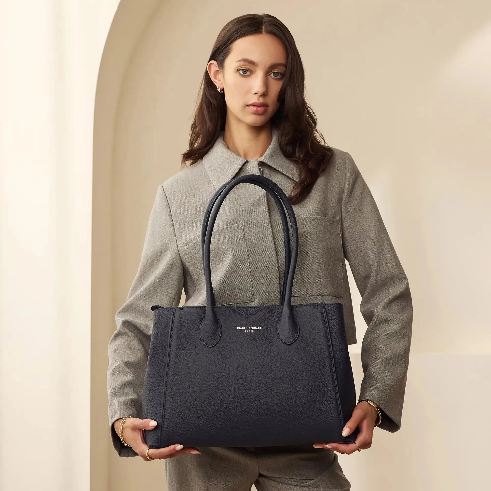 Honoré Cloe blue calfskin leather handbag