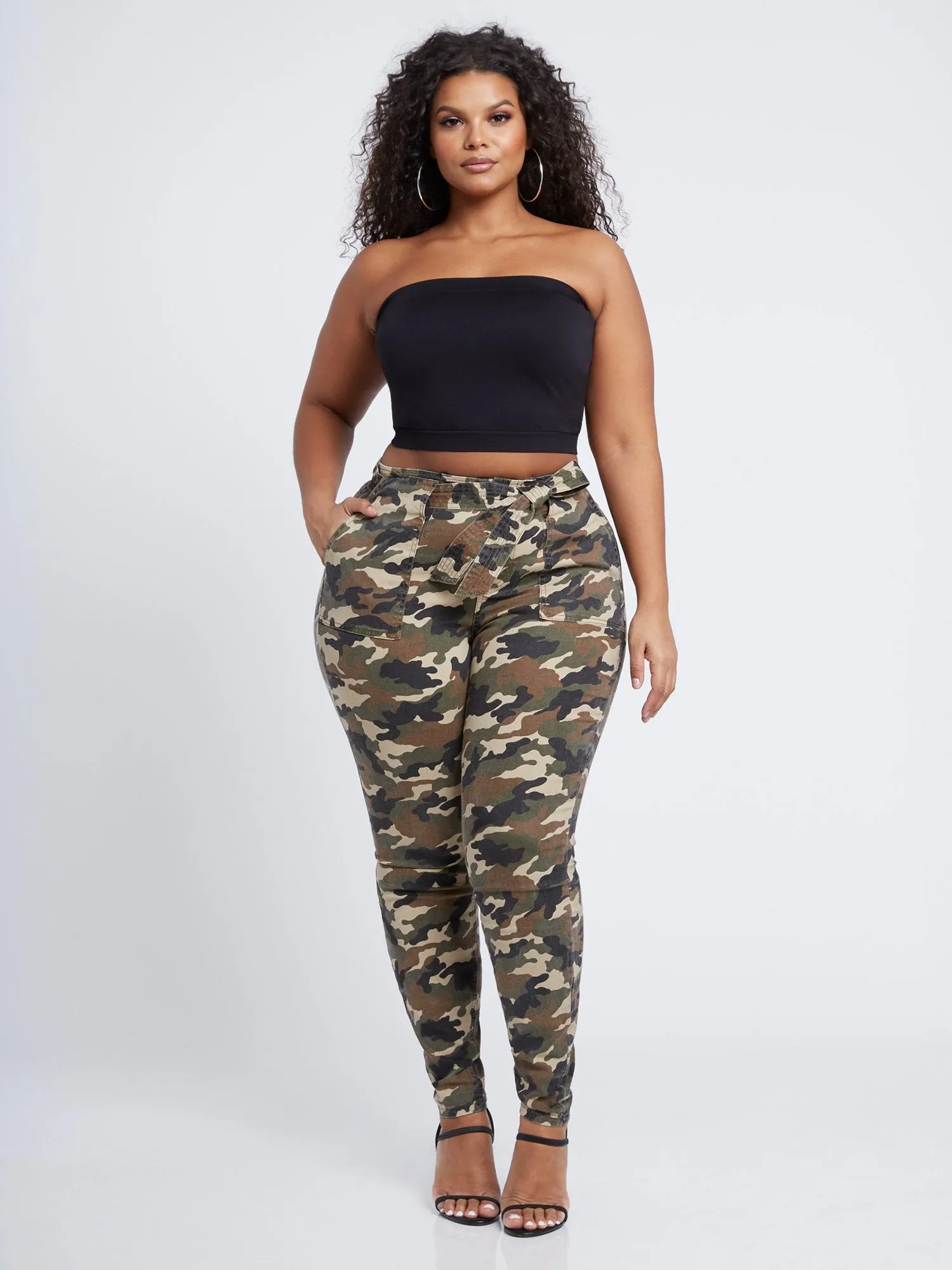 Jessica High Rise Camo Utility Skinny Pant