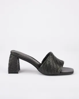 Lenny Mule Black Raffia