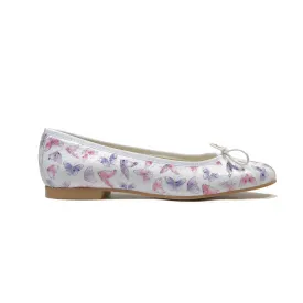 'Madi' vegan textile ballet flat by Zette Shoes - white