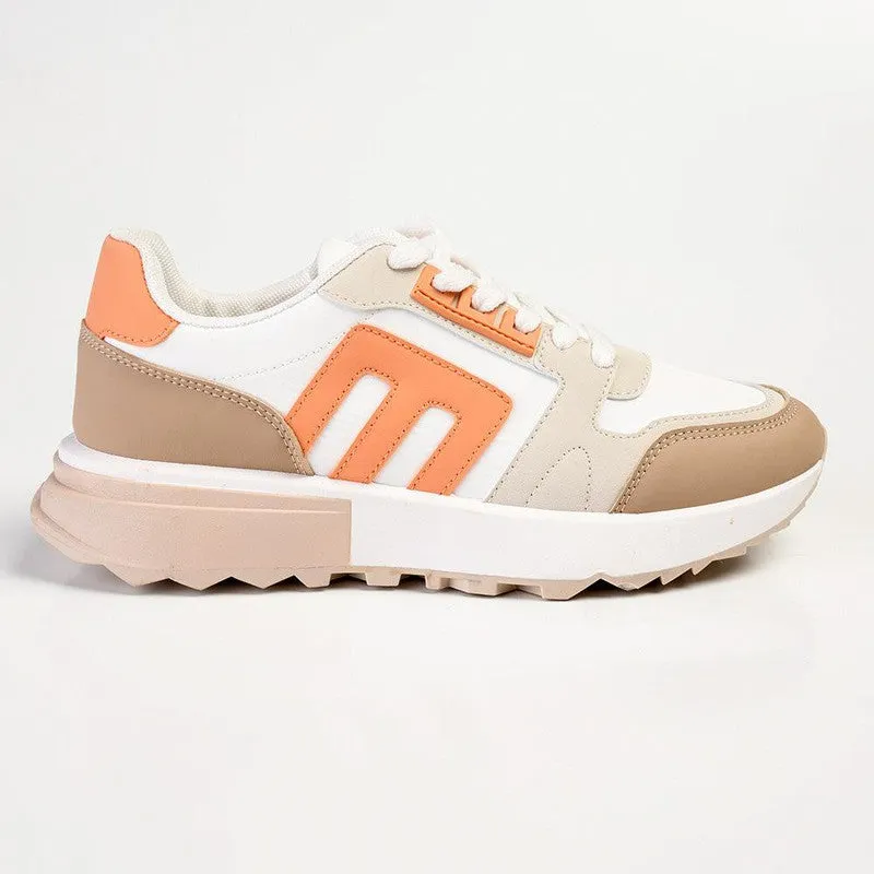 Madison Hera Fashion Sneaker - Tan/Beige/Pink