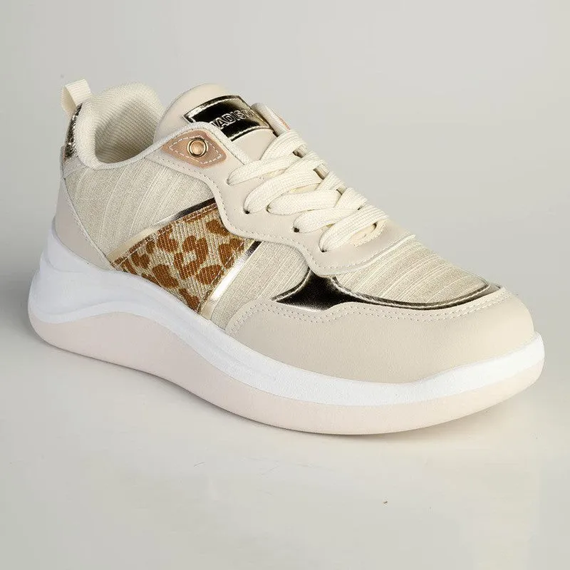 Madison Tiana Fashion Sneaker - Nude / Leopard