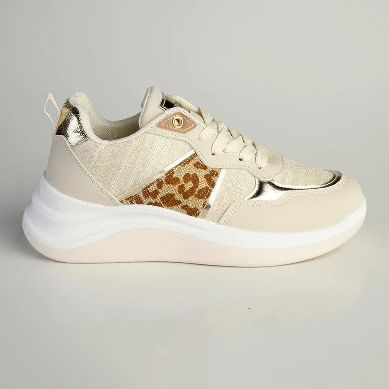 Madison Tiana Fashion Sneaker - Nude / Leopard