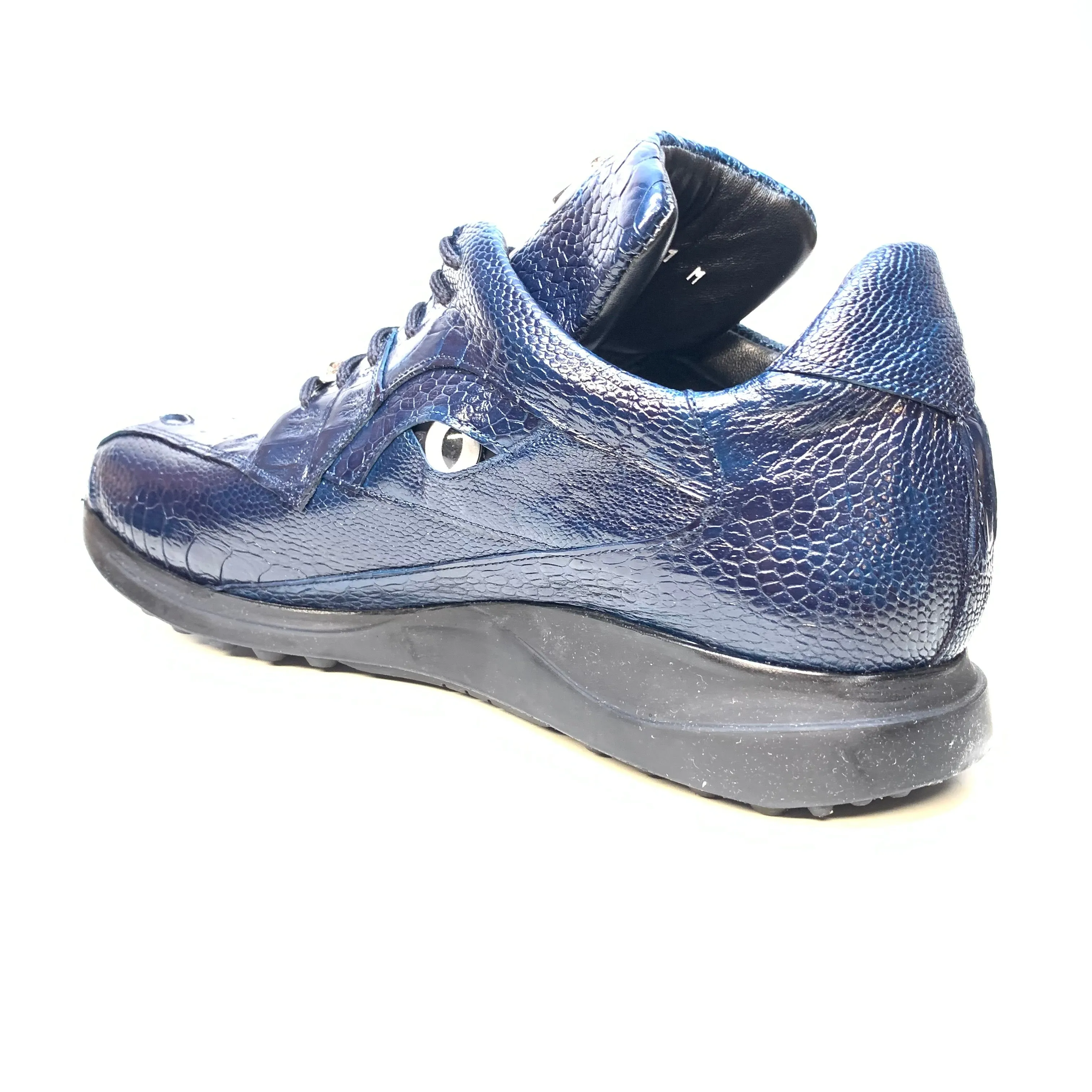 Mauri 8596 'Eye' Wonder Blue Hornback Tail/Ostrich Leg Sneakers