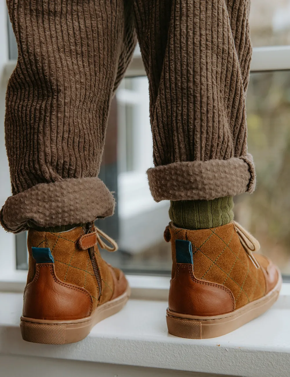 Quilted sneaker - Cognac