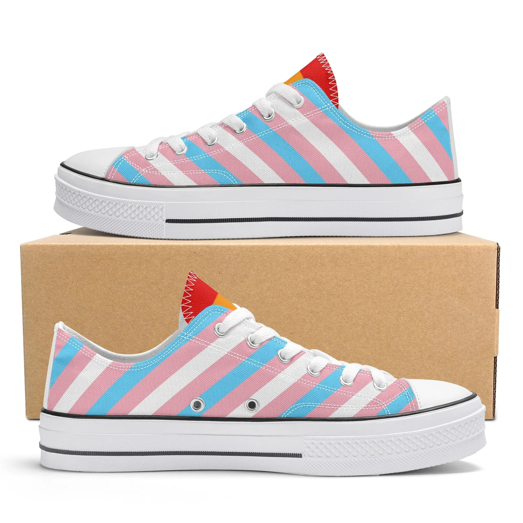 Transgender Pride Collection - Womens Classic Low Top Canvas Shoes for the LGBTQIA  community