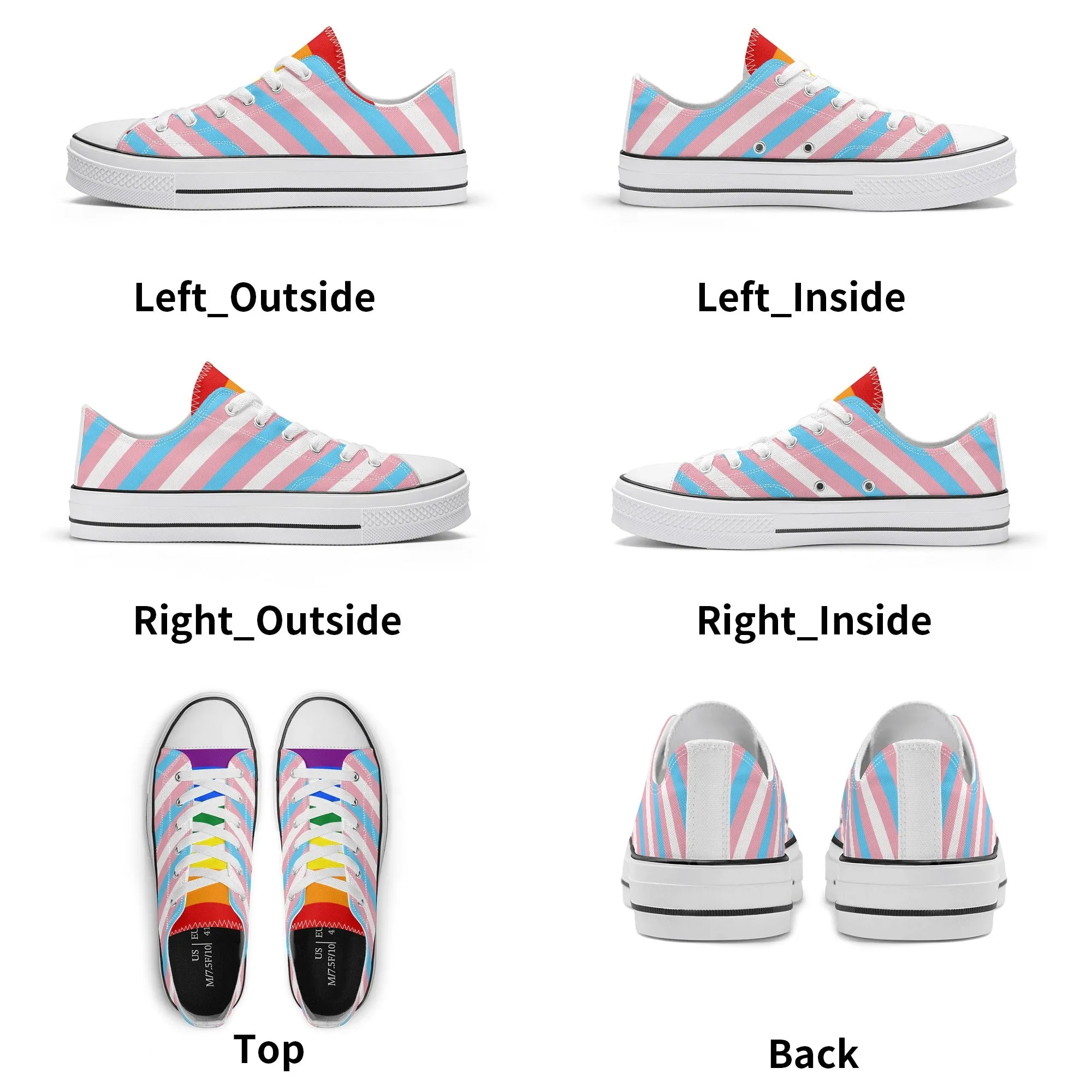 Transgender Pride Collection - Womens Classic Low Top Canvas Shoes for the LGBTQIA  community