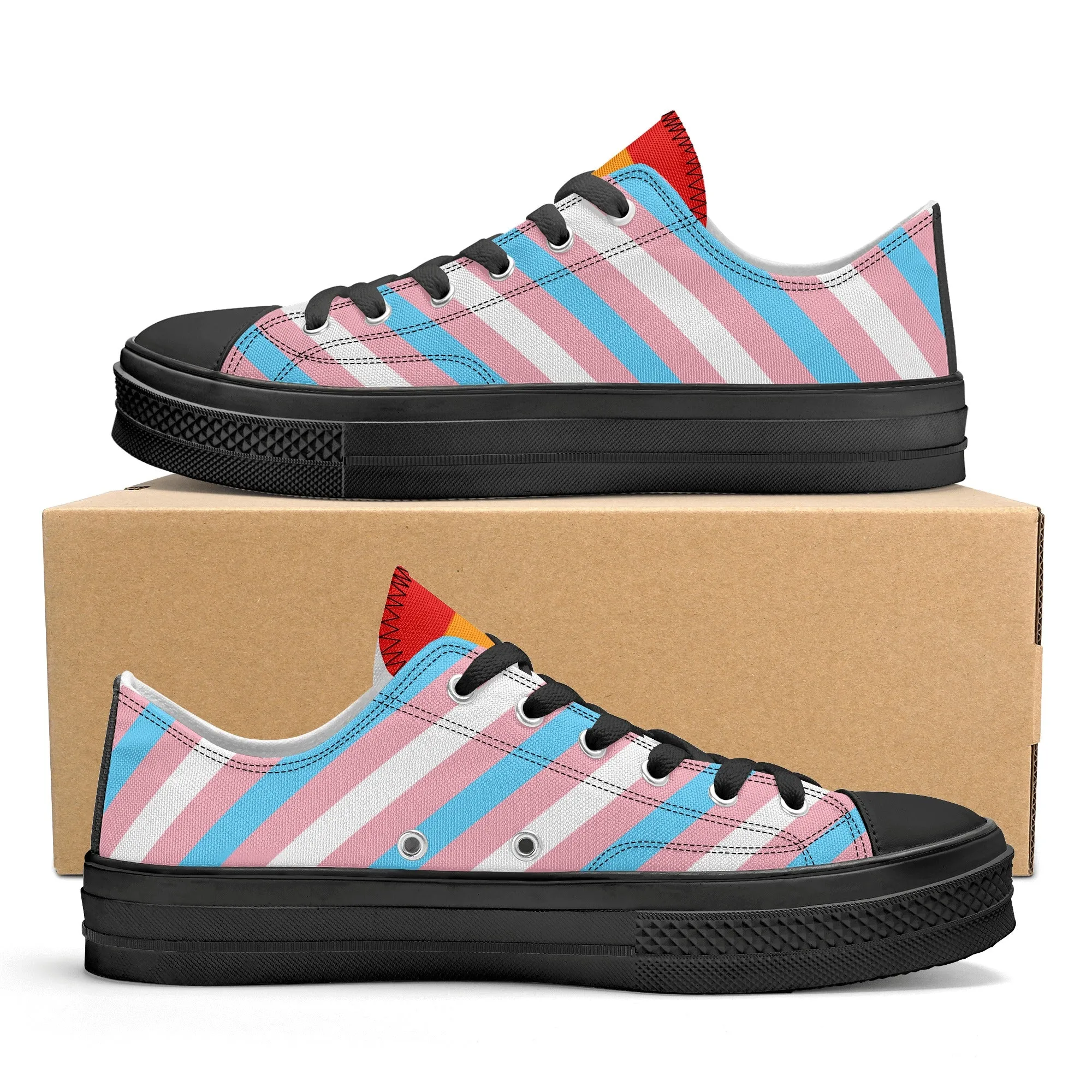 Transgender Pride Collection - Womens Classic Low Top Canvas Shoes for the LGBTQIA  community