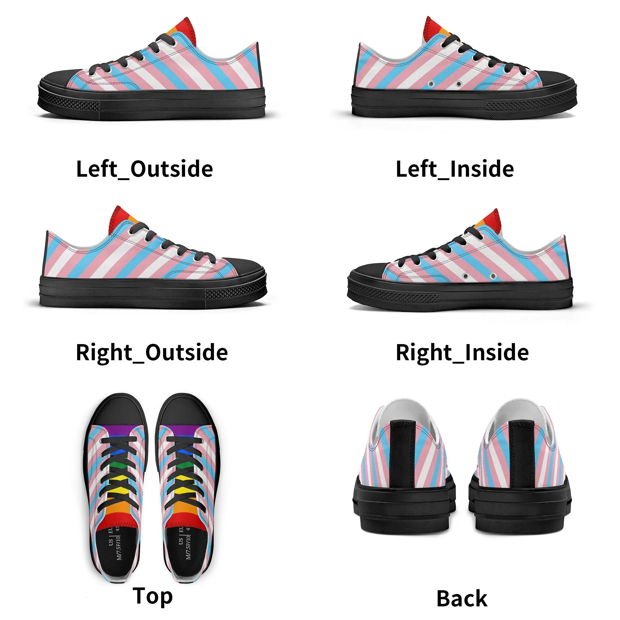 Transgender Pride Collection - Womens Classic Low Top Canvas Shoes for the LGBTQIA  community