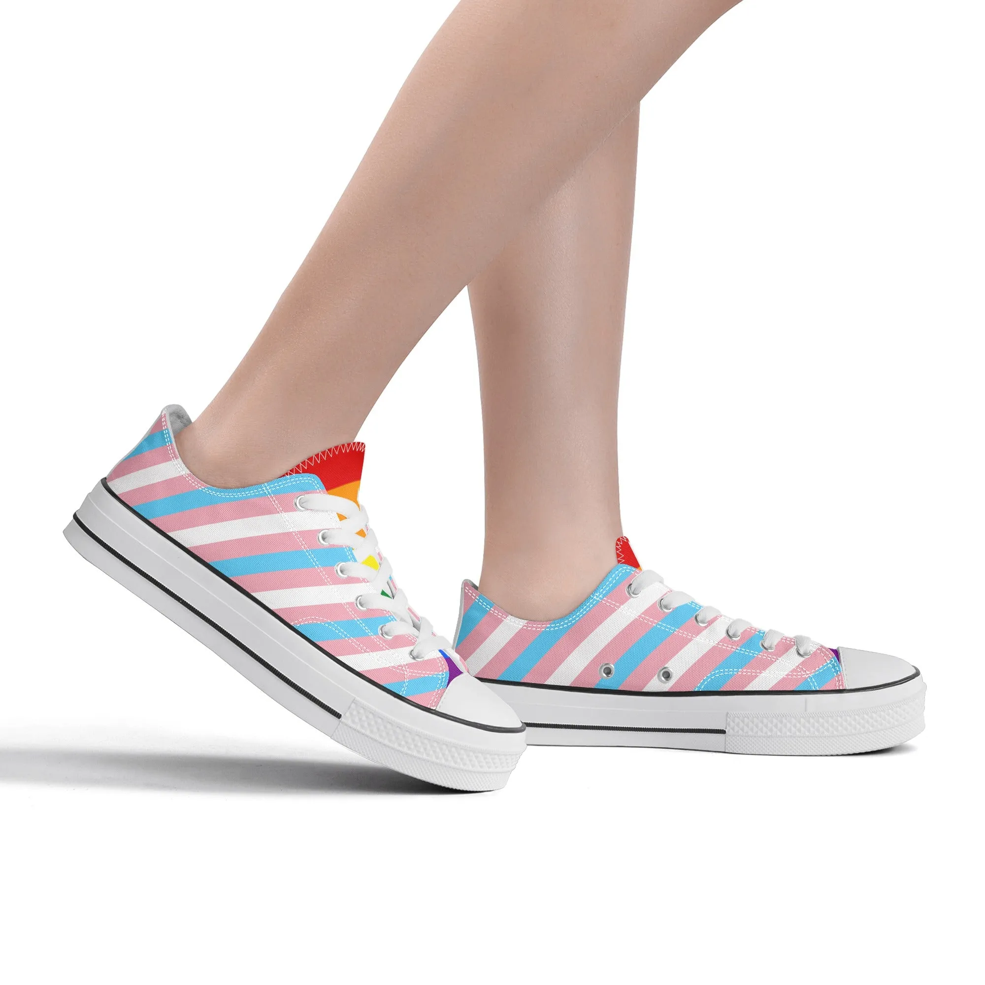 Transgender Pride Collection - Womens Classic Low Top Canvas Shoes for the LGBTQIA  community