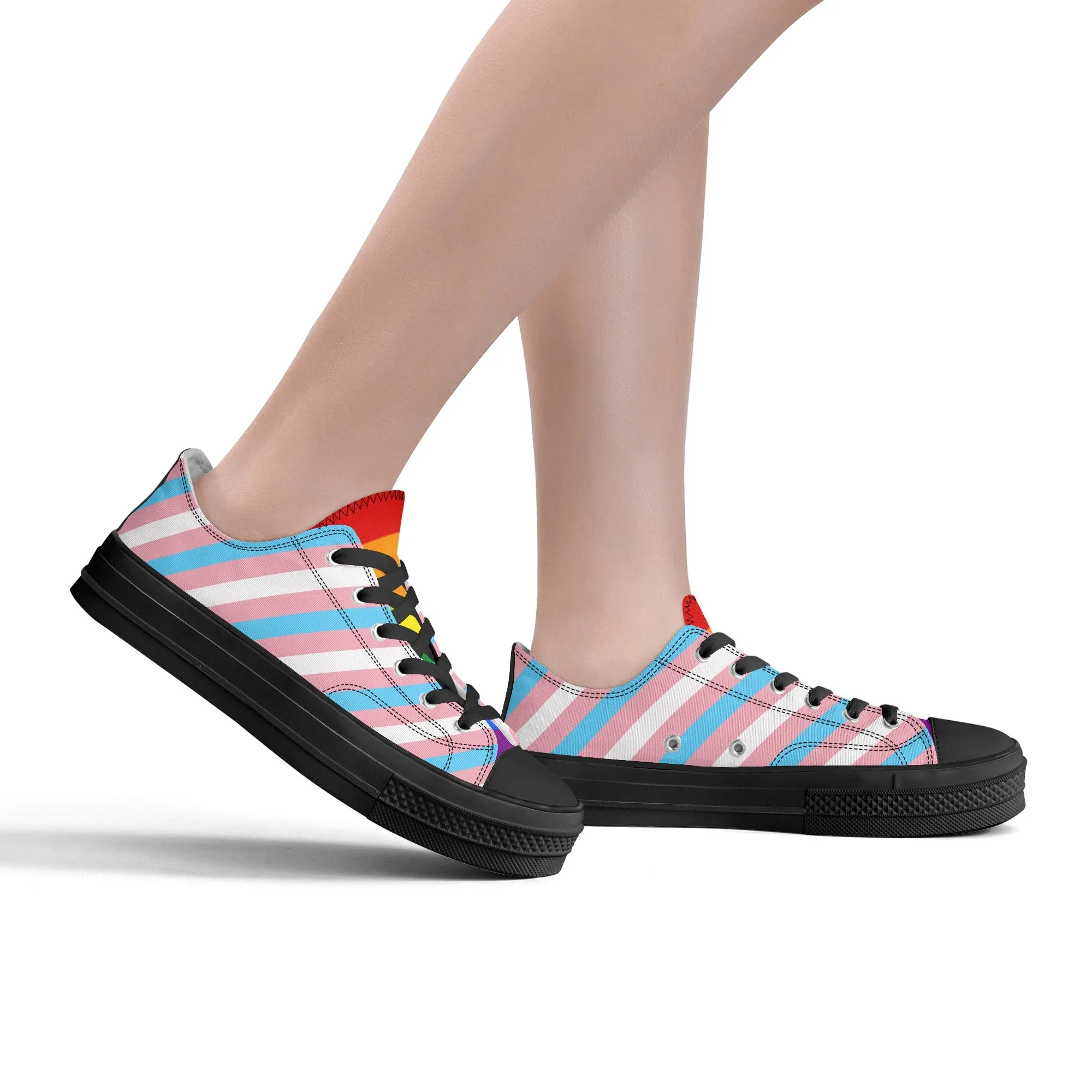 Transgender Pride Collection - Womens Classic Low Top Canvas Shoes for the LGBTQIA  community