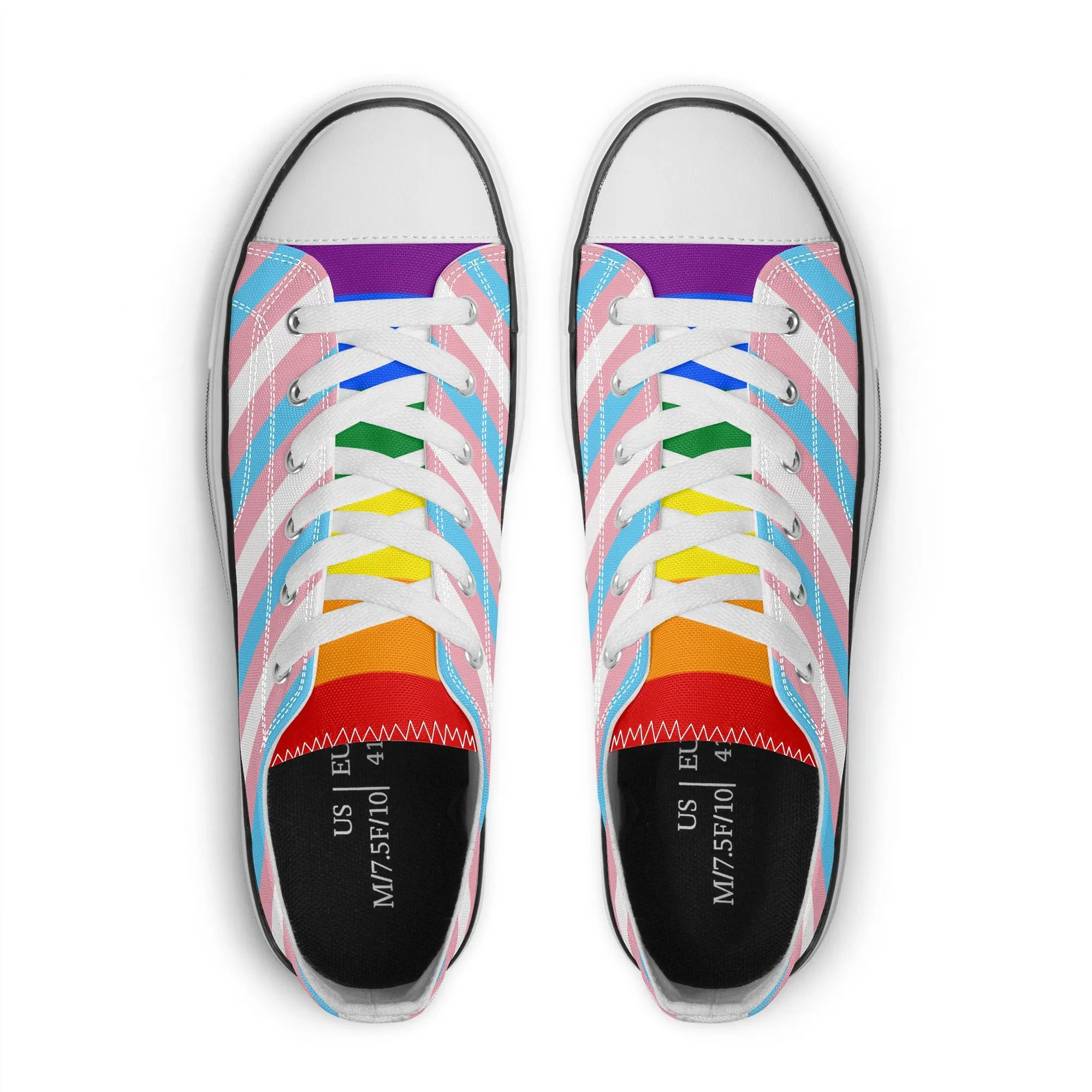 Transgender Pride Collection - Womens Classic Low Top Canvas Shoes for the LGBTQIA  community