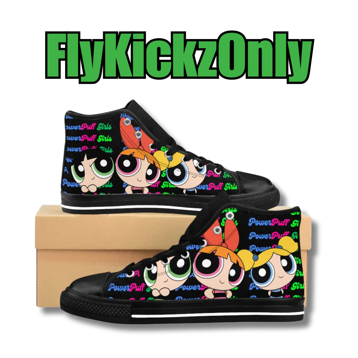 Vintage-Sealed "PowerPuff Girls" Apparel Sneakers Custom| Brand New Women's Fashion By FlyKickzOnly