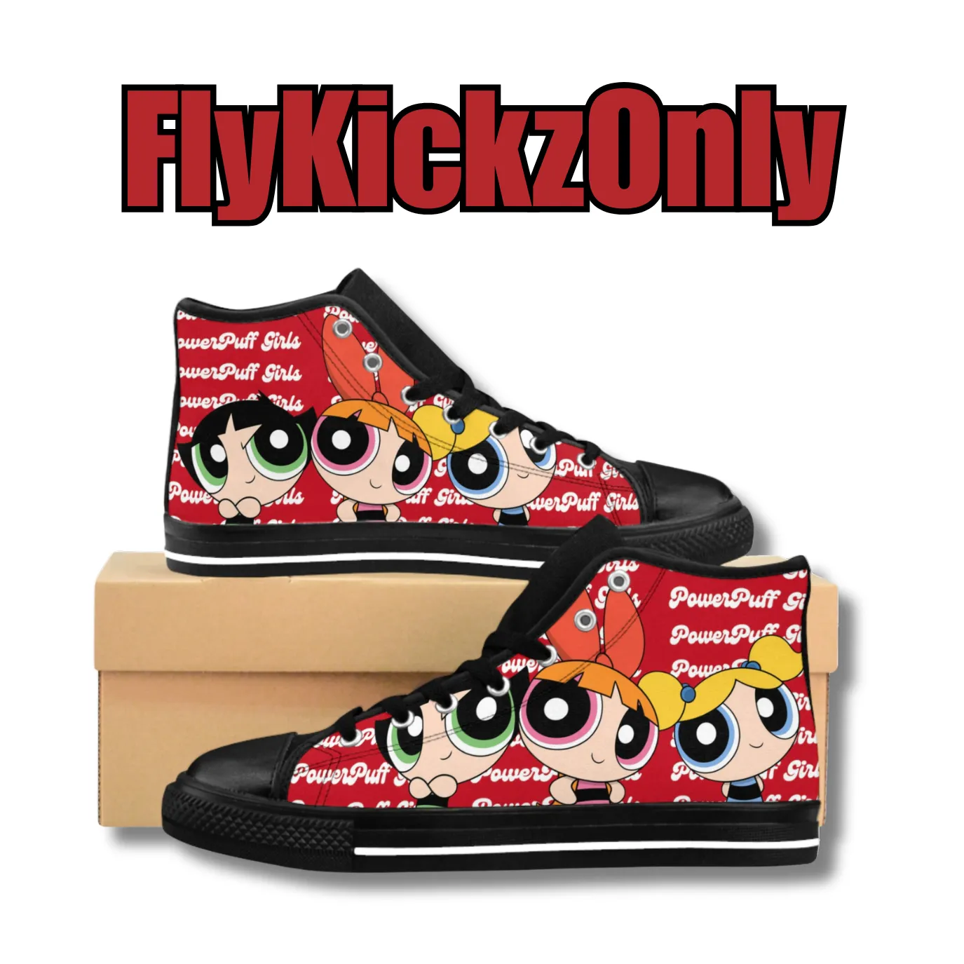 Vintage-Sealed "PowerPuff Girls" Apparel Sneakers Custom| Brand New Women's Fashion By FlyKickzOnly