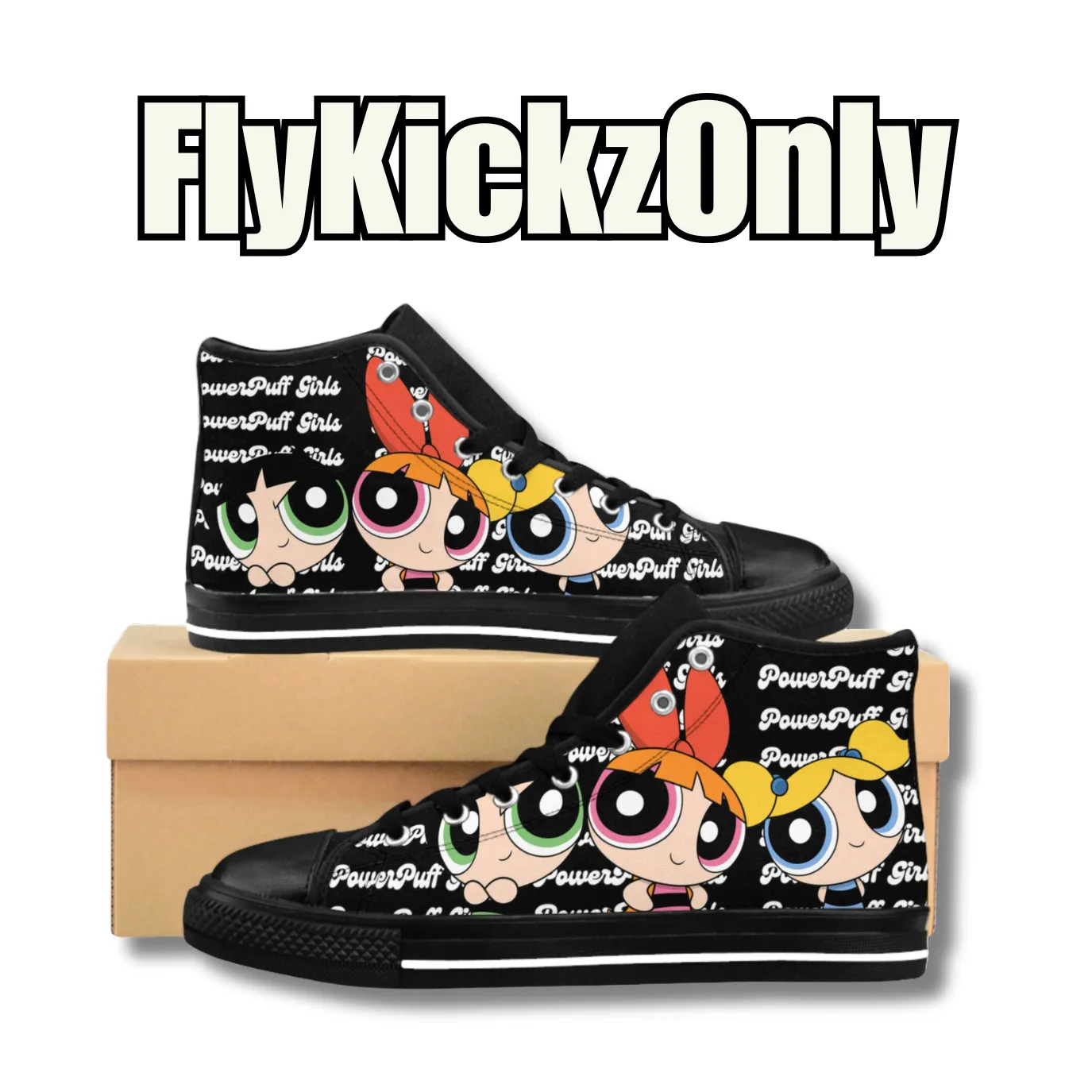 Vintage-Sealed "PowerPuff Girls" Apparel Sneakers Custom| Brand New Women's Fashion By FlyKickzOnly