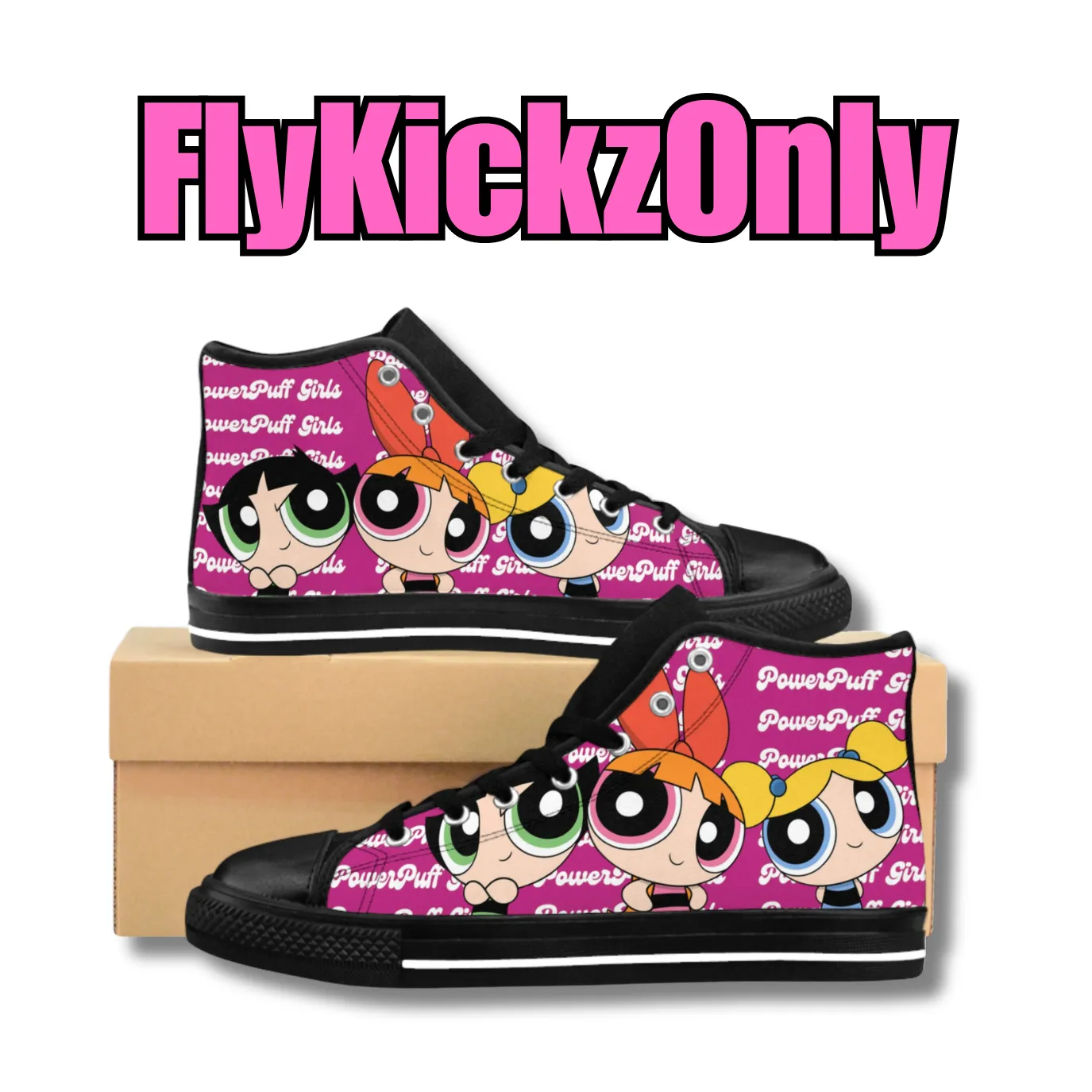 Vintage-Sealed "PowerPuff Girls" Apparel Sneakers Custom| Brand New Women's Fashion By FlyKickzOnly